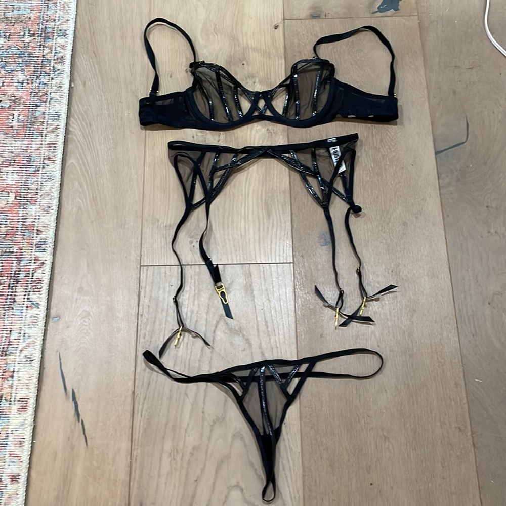 Hustler 3 piece lingerie set